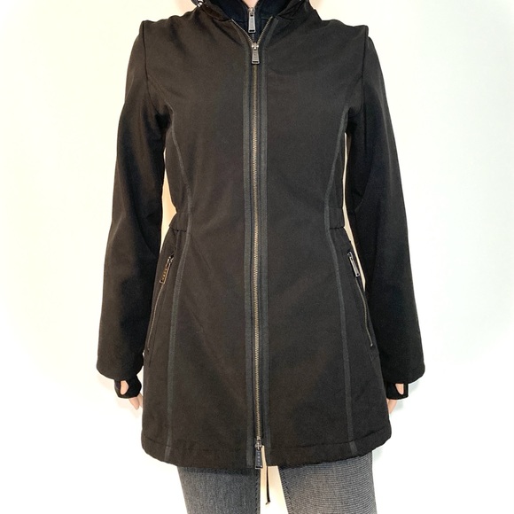 MED•DKNY•DOUBLE HOODED BLACK FUNky COAT• - Picture 3 of 13
